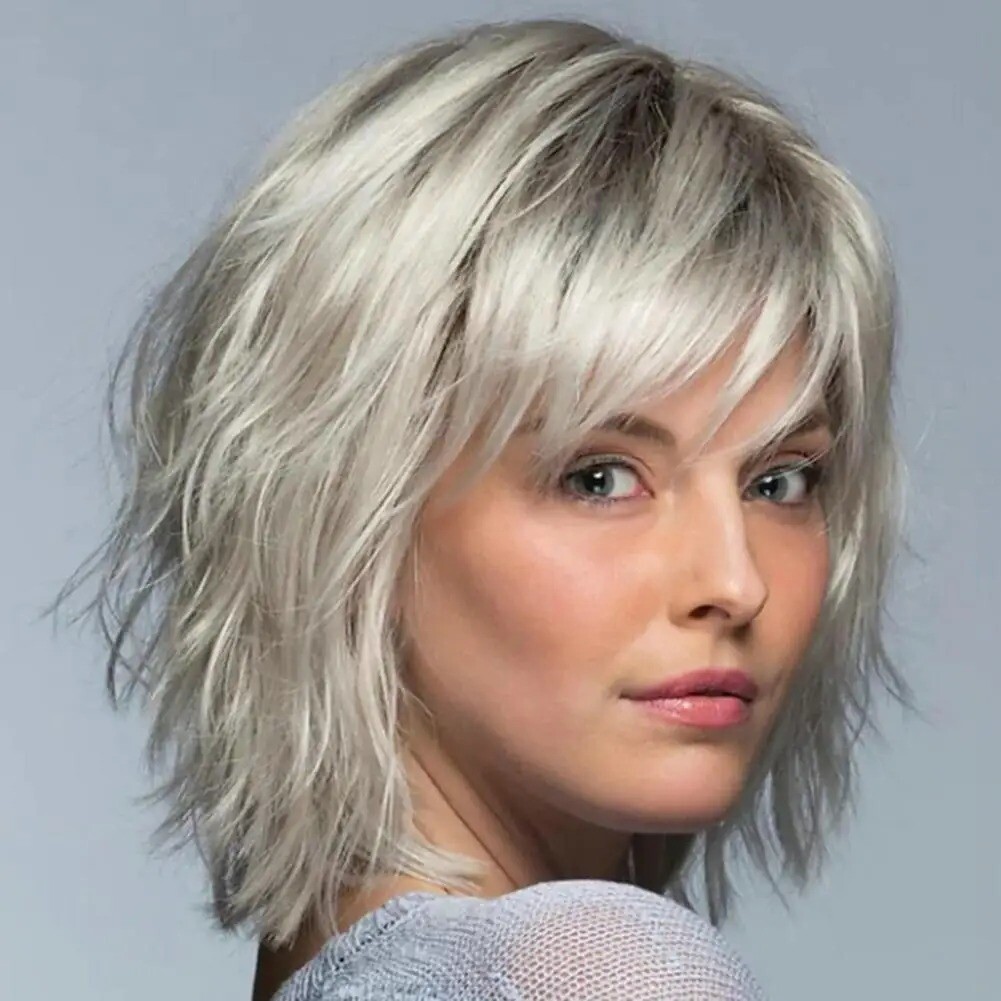 New Messy Women Wig, Soft Smooth Short Curly Wig with Bangs, Natural Look⭐