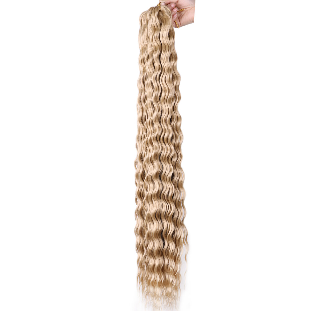 32″ Long Deep Wave Crochet Braids Afro Curls Ocean Wave Braiding Hair Extensions