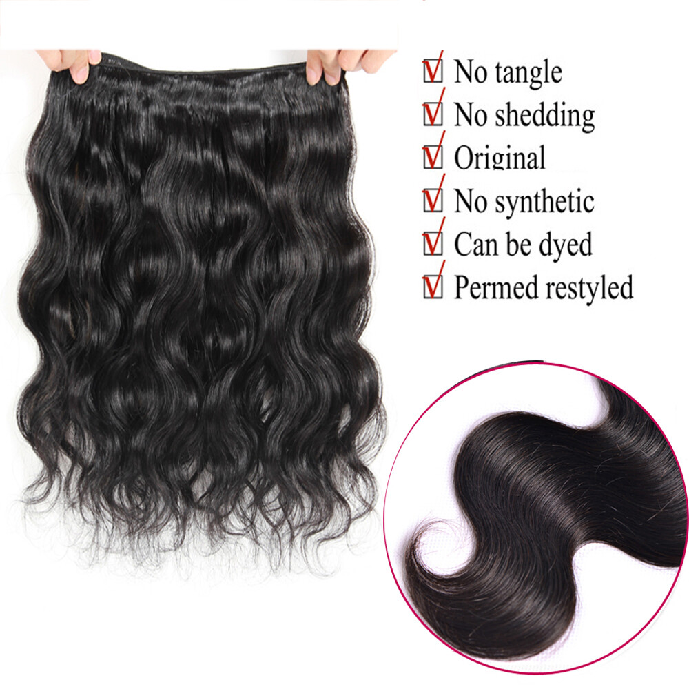 Body Wave Brazilian unprocessed Virgin Human Hair Weave 1 and 3 Bundles natural