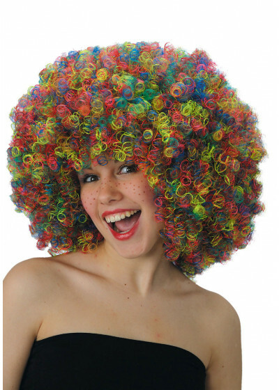 DELUXE Rainbow Multicoloured Wig Curls Giant Afro Pride Hand Made In Italy