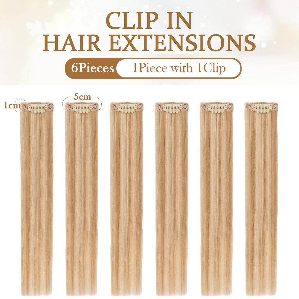 Clip In Remy Human Hair Pad Extensions Soft Hairpiece One Pieces 6Pieces 6Clips