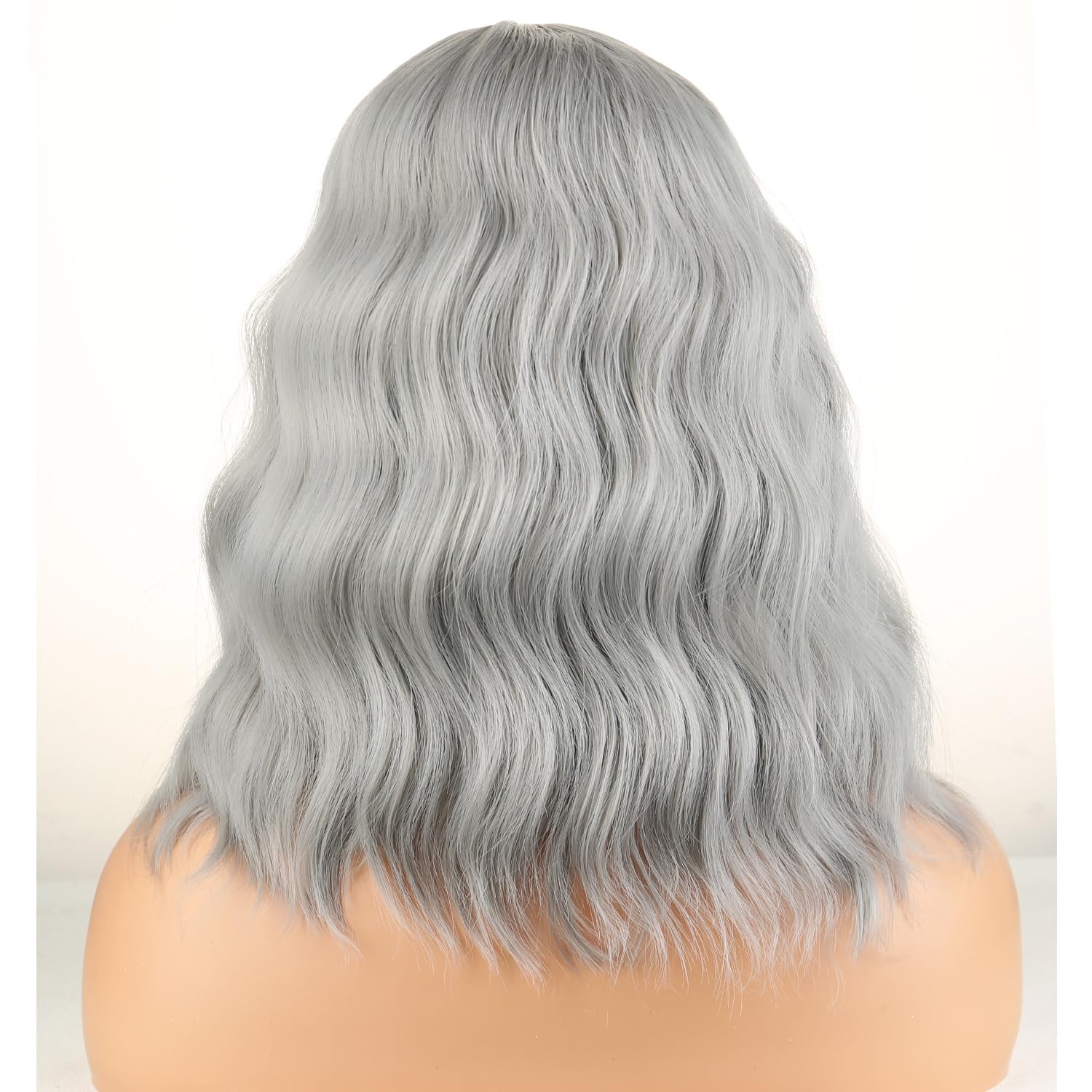 Gray Wig for Women Short Curly Grey Wigs for Old Lady Grandma Costume Hairnet…