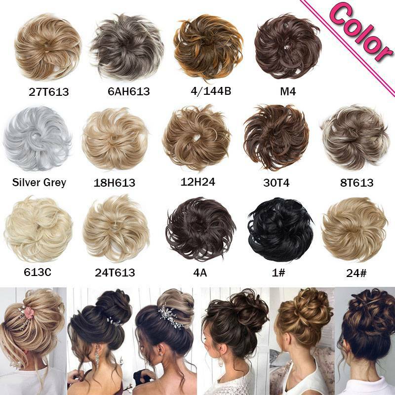 80g Thick Messy Bun Hair Piece Scrunchie Wrap On Updo Pony Tail Hair Extensions