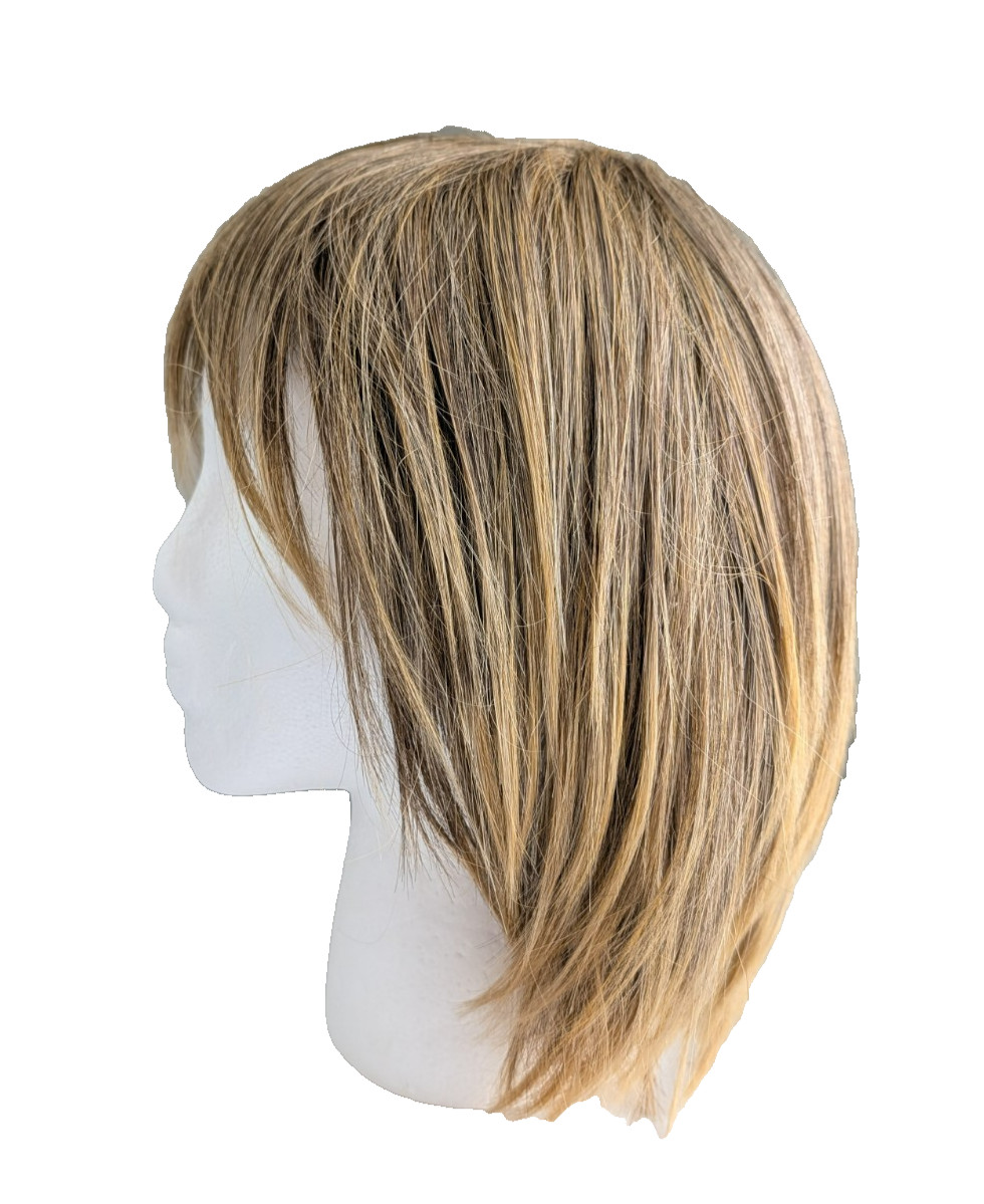 LUXHAIR Lace Front Smooth Shag Light Golden Brown Wig No Box Keralon Light