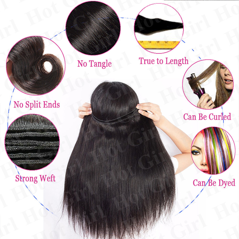Malaysian Indian Virgin Human Hair Extensions Weave Weft Straight 400g 4 Bundles
