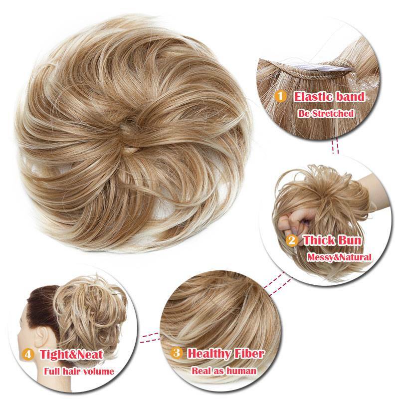 80g Thick Messy Bun Hair Piece Scrunchie Wrap On Updo Pony Tail Hair Extensions