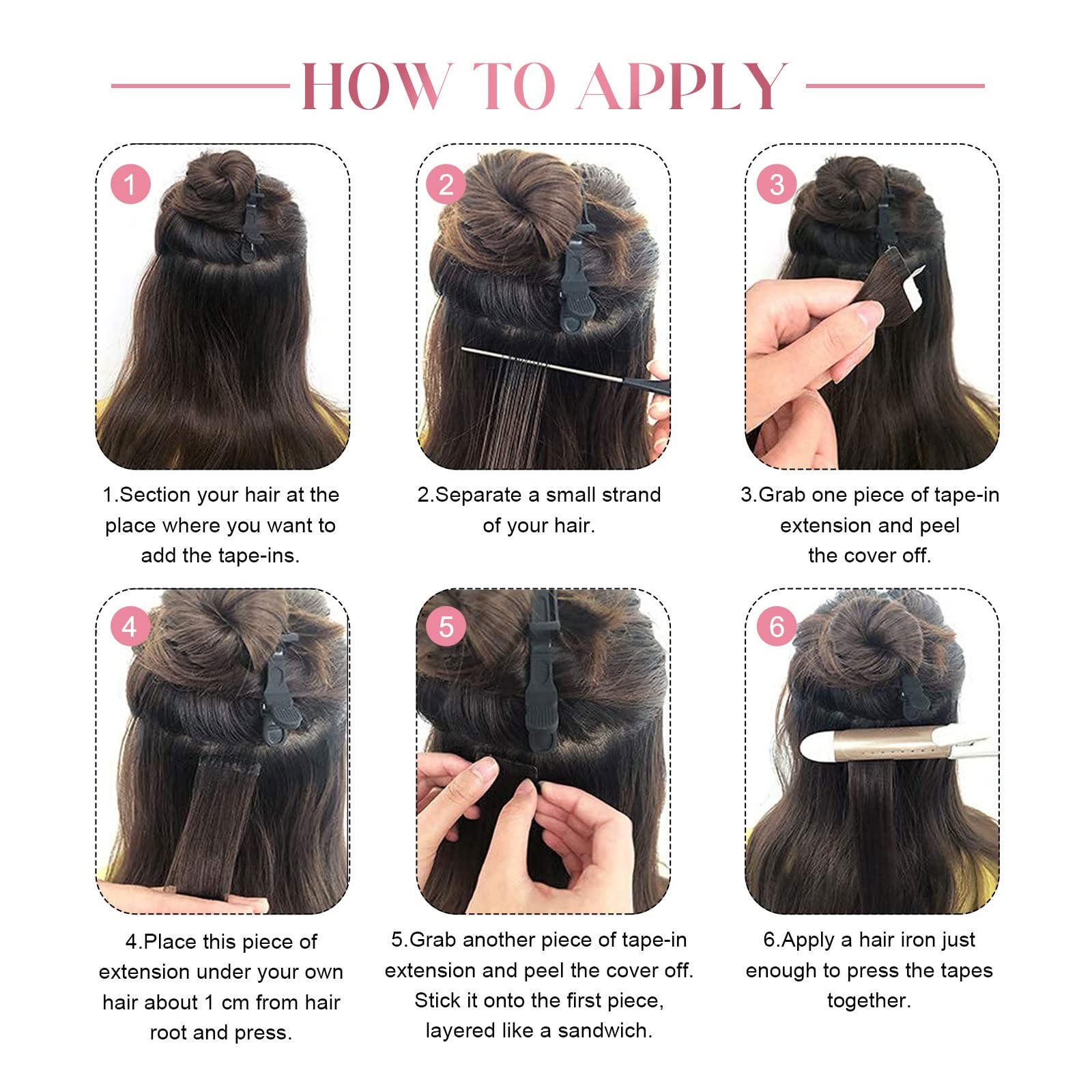 Sixstarhair 20 Piece Tape-In Hair Extensions – Ombre Rooted Chestnut Brown To