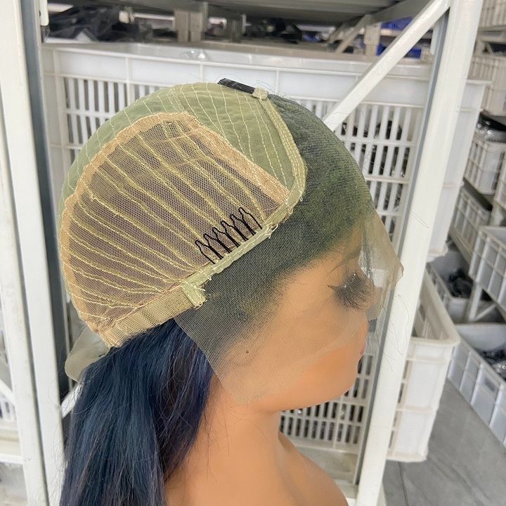 30inch Dyed As Shown Silk Straight 13×4 Transparent Lace Front Wig Human Hair