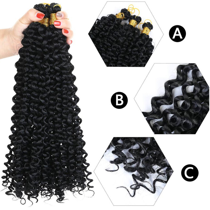 Afro Kinky Curly Hair Water Wave Crochet Braid Deep Weaving Synthetic Extension