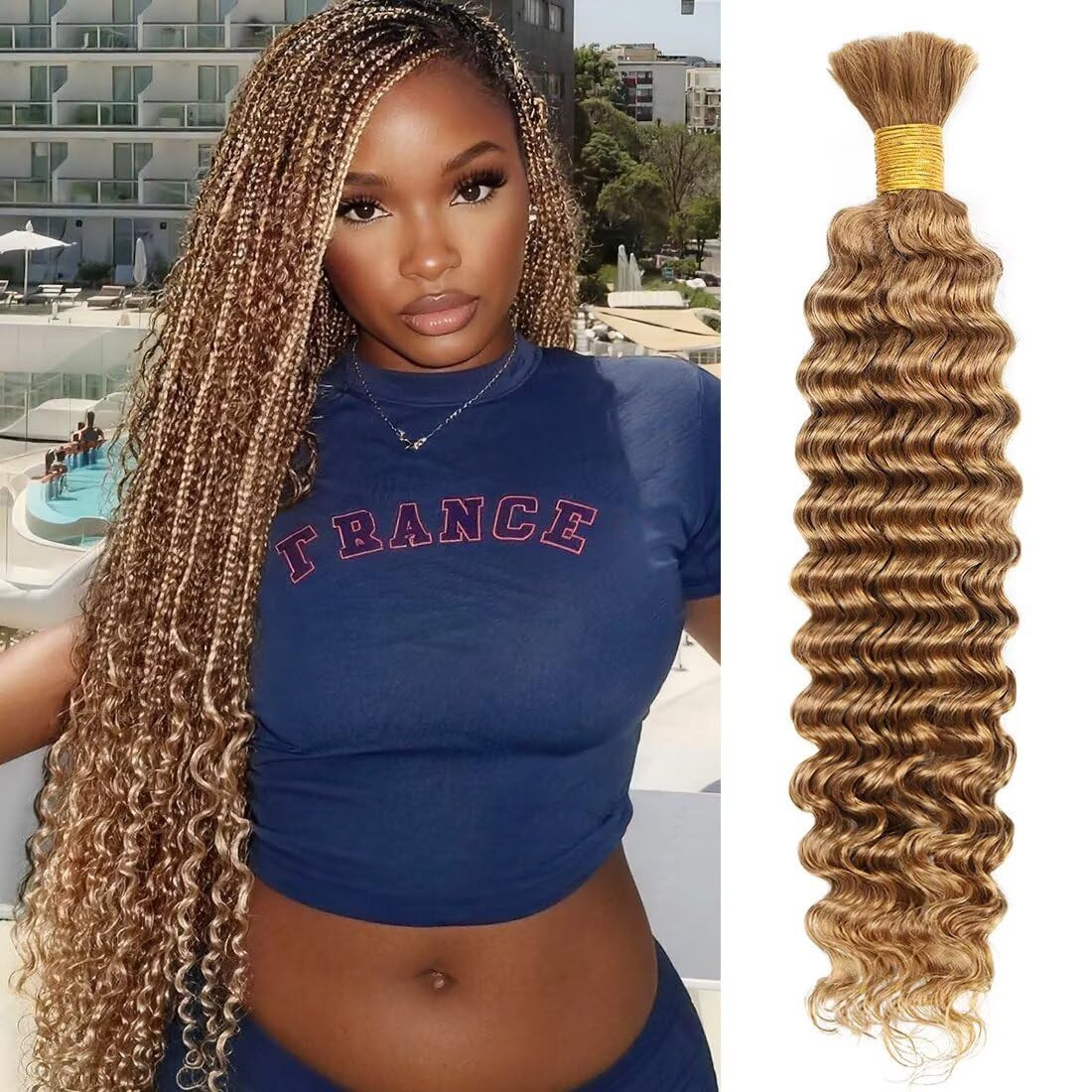 Boho Hair for Braiding, Curly Virgin Human Braiding Hair for Women, 12A Knotless