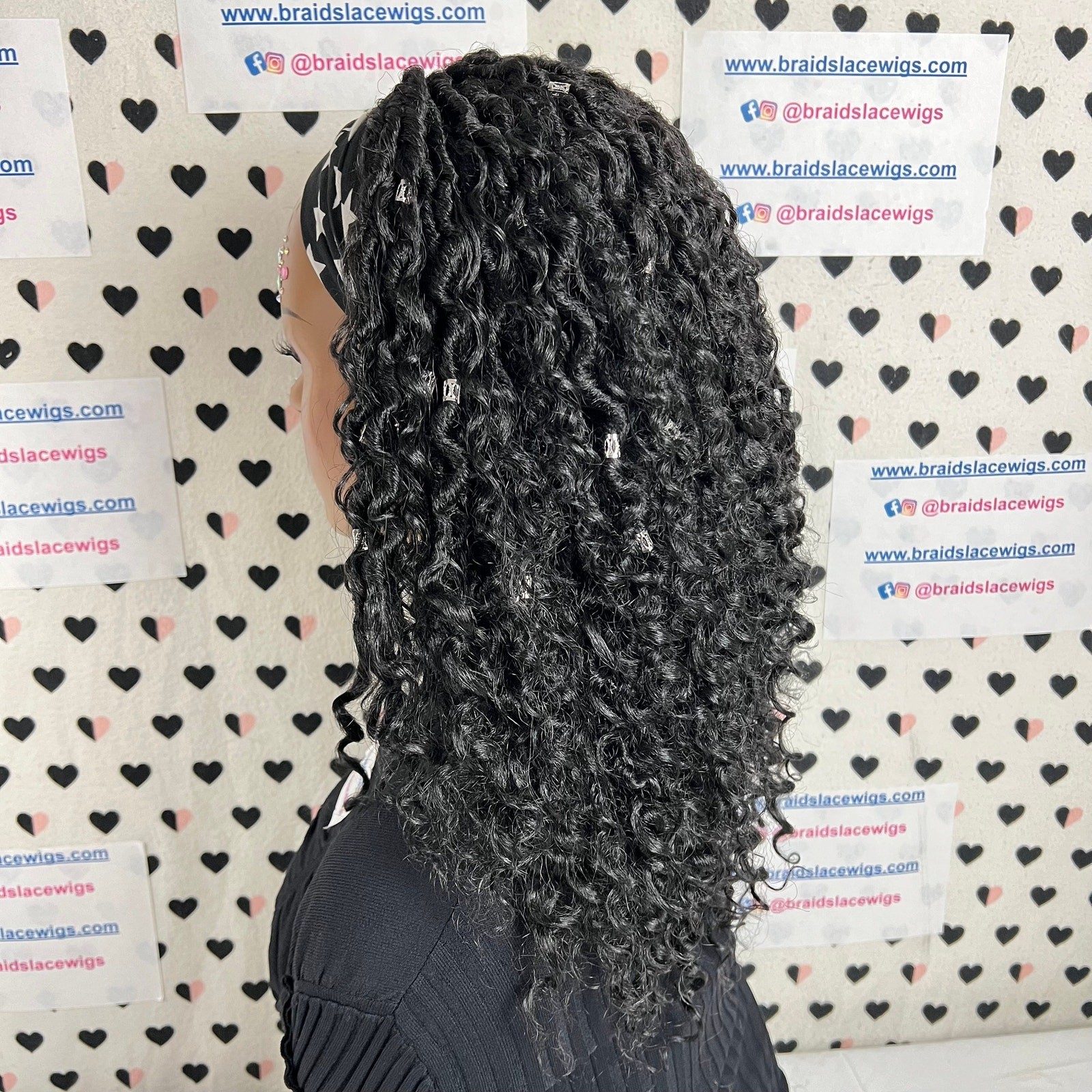 Short Faux Locs Headband Wig Boho Goddess Loc Distressed Curly Dreadlocks Wigs