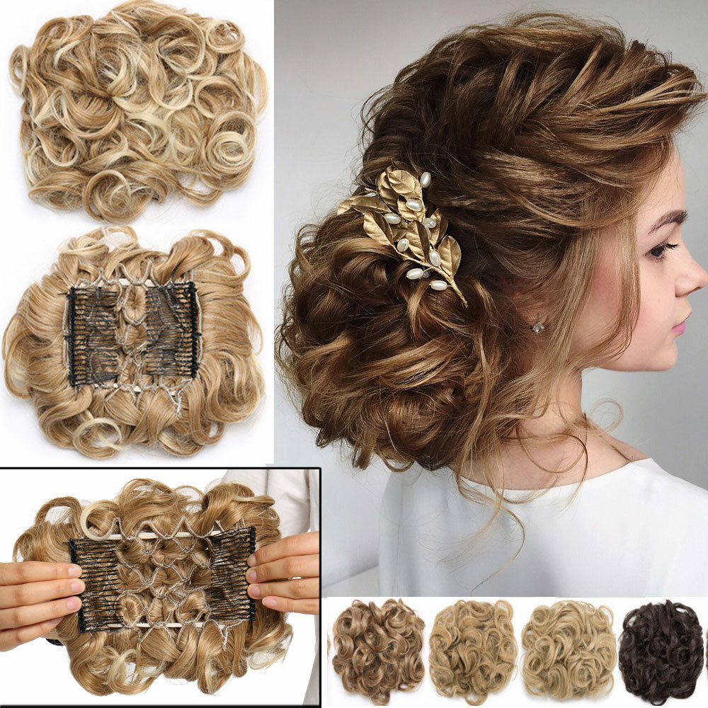 Large Scrunchie Messy Bun Hair Piece Updo Cover Clip In Ponytail Real As Human H