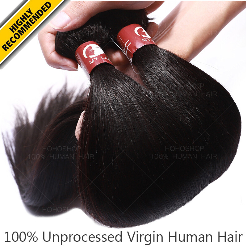 8A+ Straight 100% Virgin Human Hair Extensions Weave Weft Wavy Brown 100G/Bundle