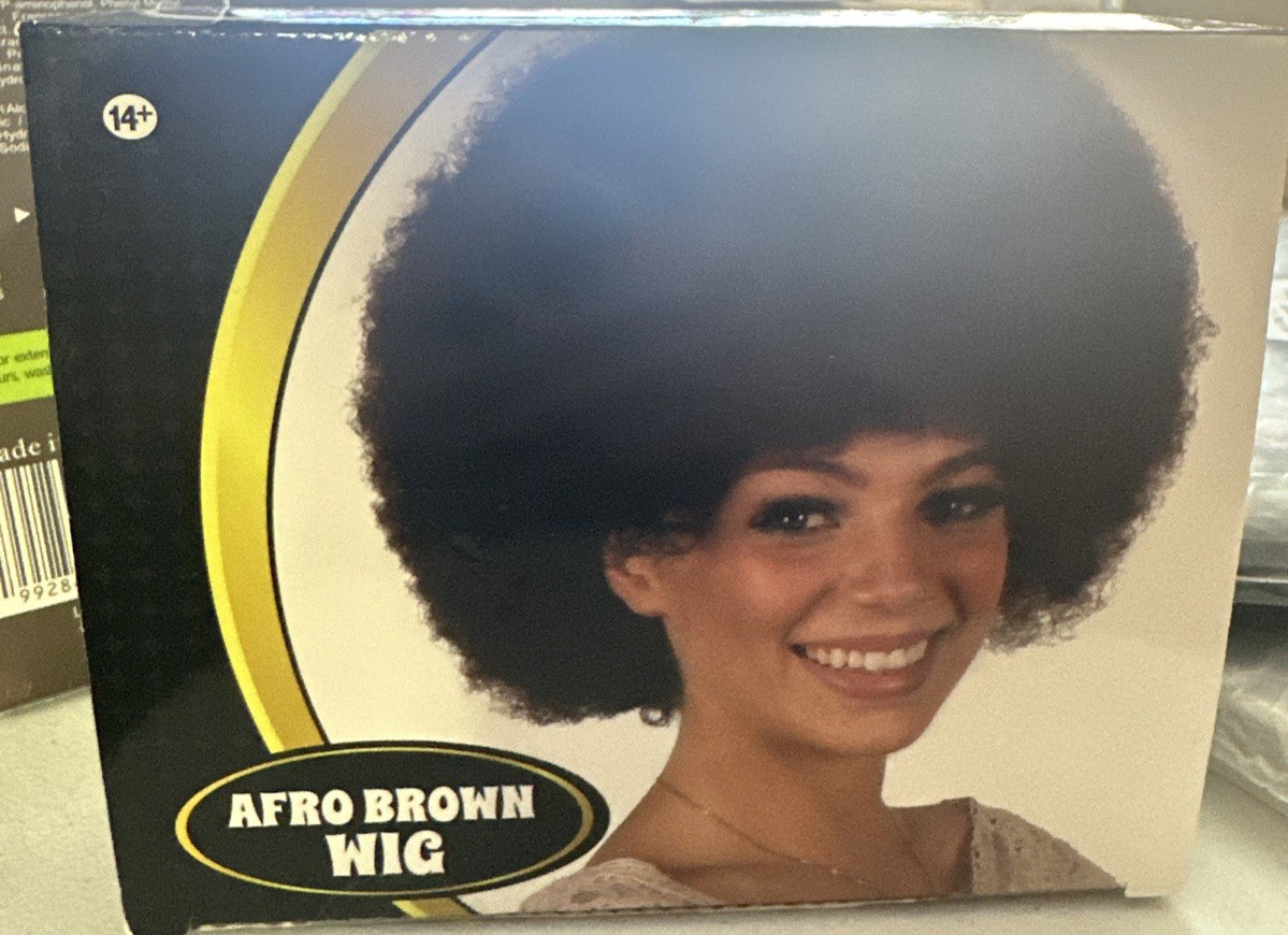Kangaroo Brown Afro Wig for Women & Men Wig w/Bangs Short Bouncy Fluffy ONE SIZE