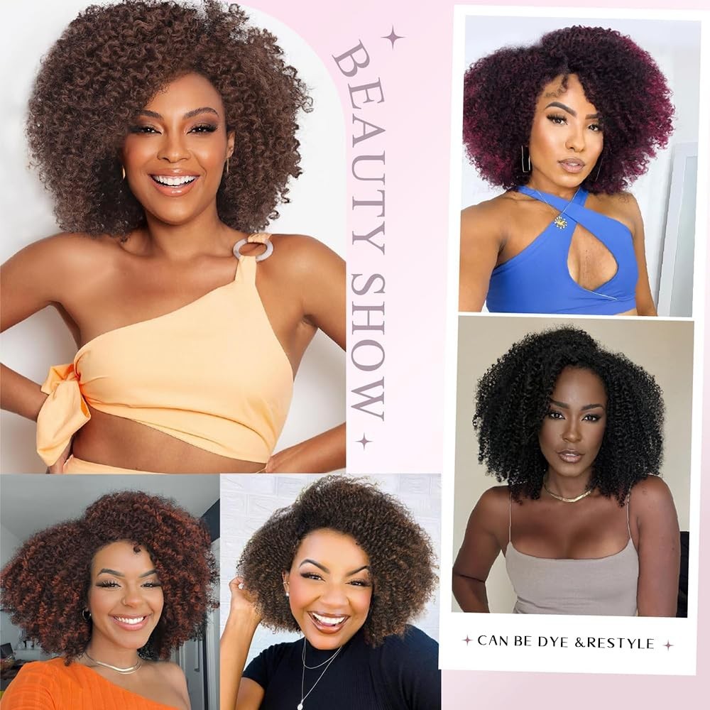 Afro Short wig for Black Women Machine Made Wig Human Hair Glueless Wig