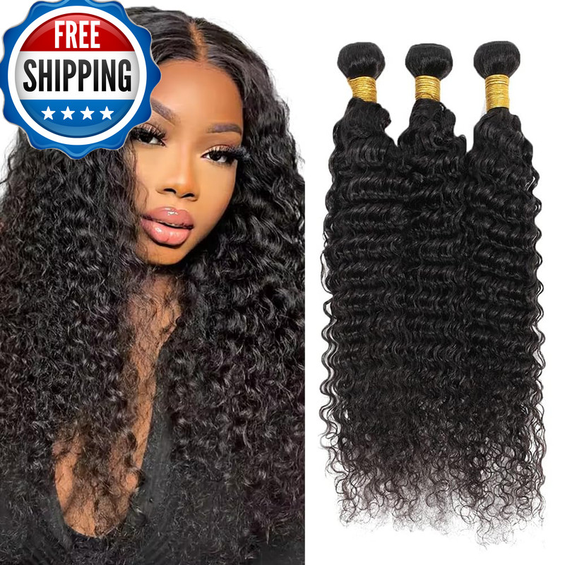 Wuvusnm Deep Wave Bundles Wet And Wavy Bundles Human Hair Deep Curly Bundle 20