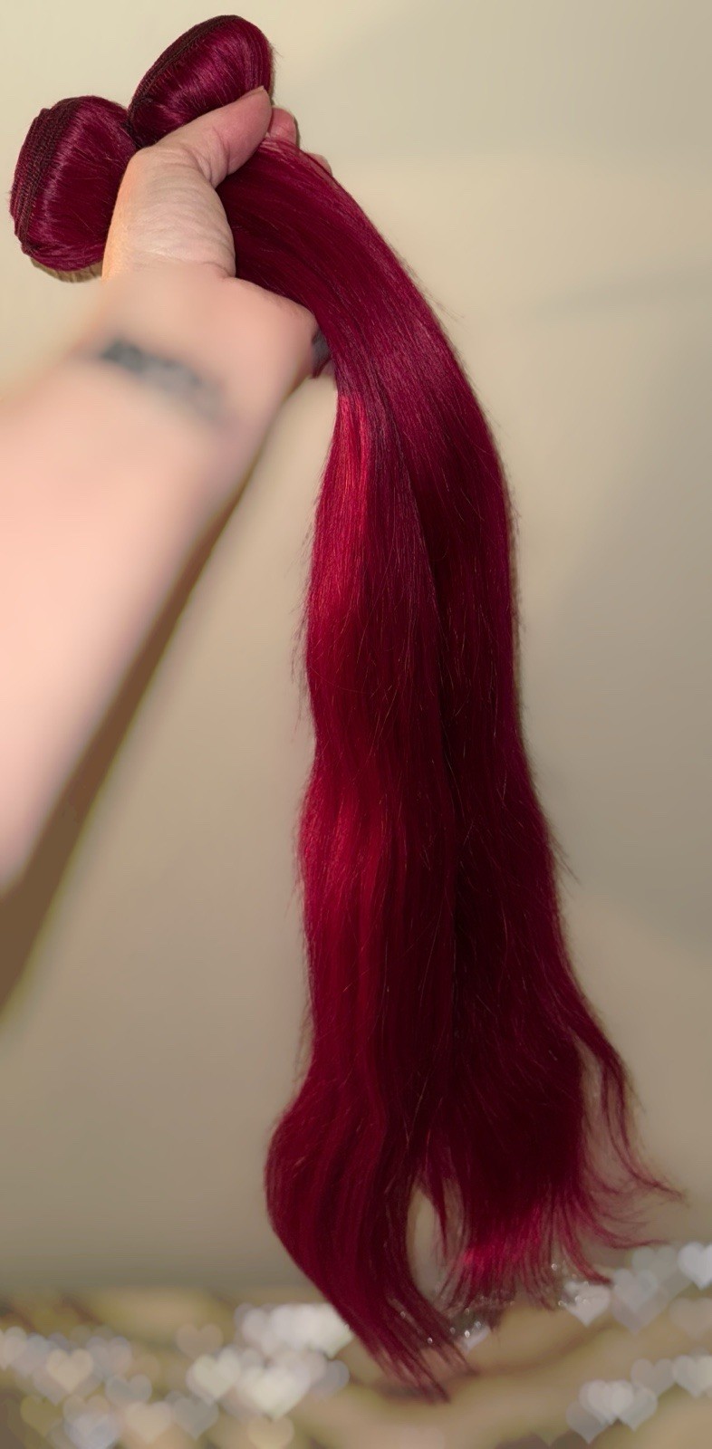 100% 1 Donor Only Human Hair,3 Bundle Pack,Bright,Deep Red, 22,24,26 Inch