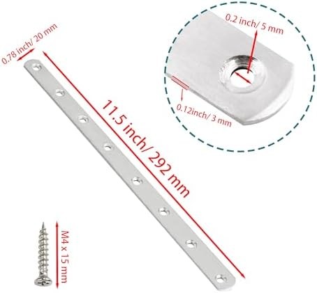 11.5 Inch Stainless Steel Straight Brace, Flat Straight Support, Repair Fixed Br