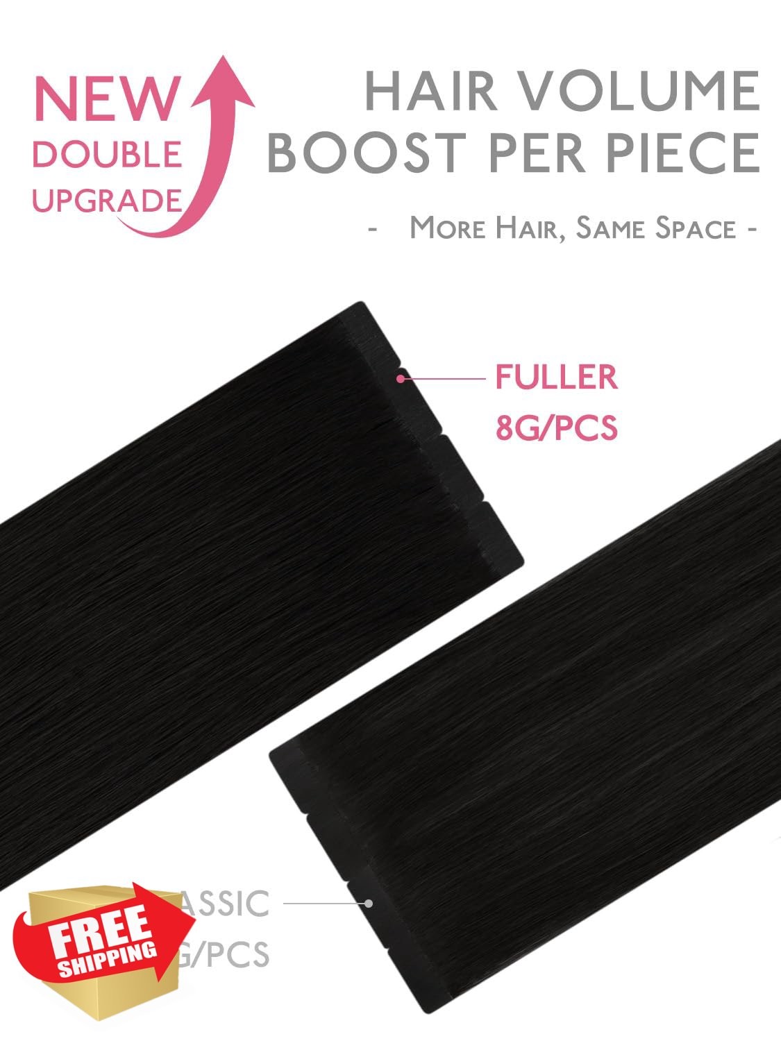 Wennalife 8cm #1 Jet Black 18 Inch Hair