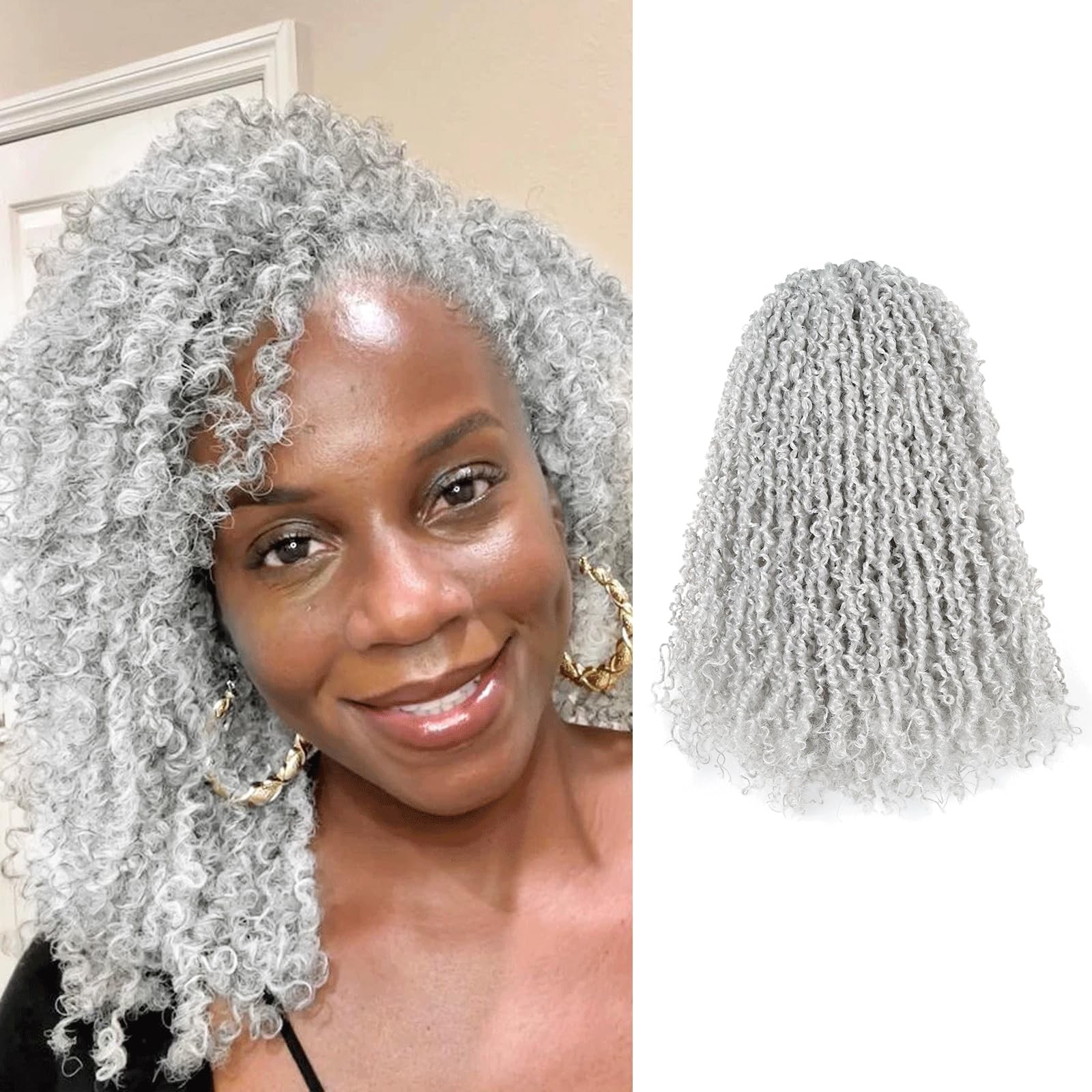Gix Yanky Twist – 6 Inch 8 Packs 30 Strands/Pcs Silver Pre-Twisted
