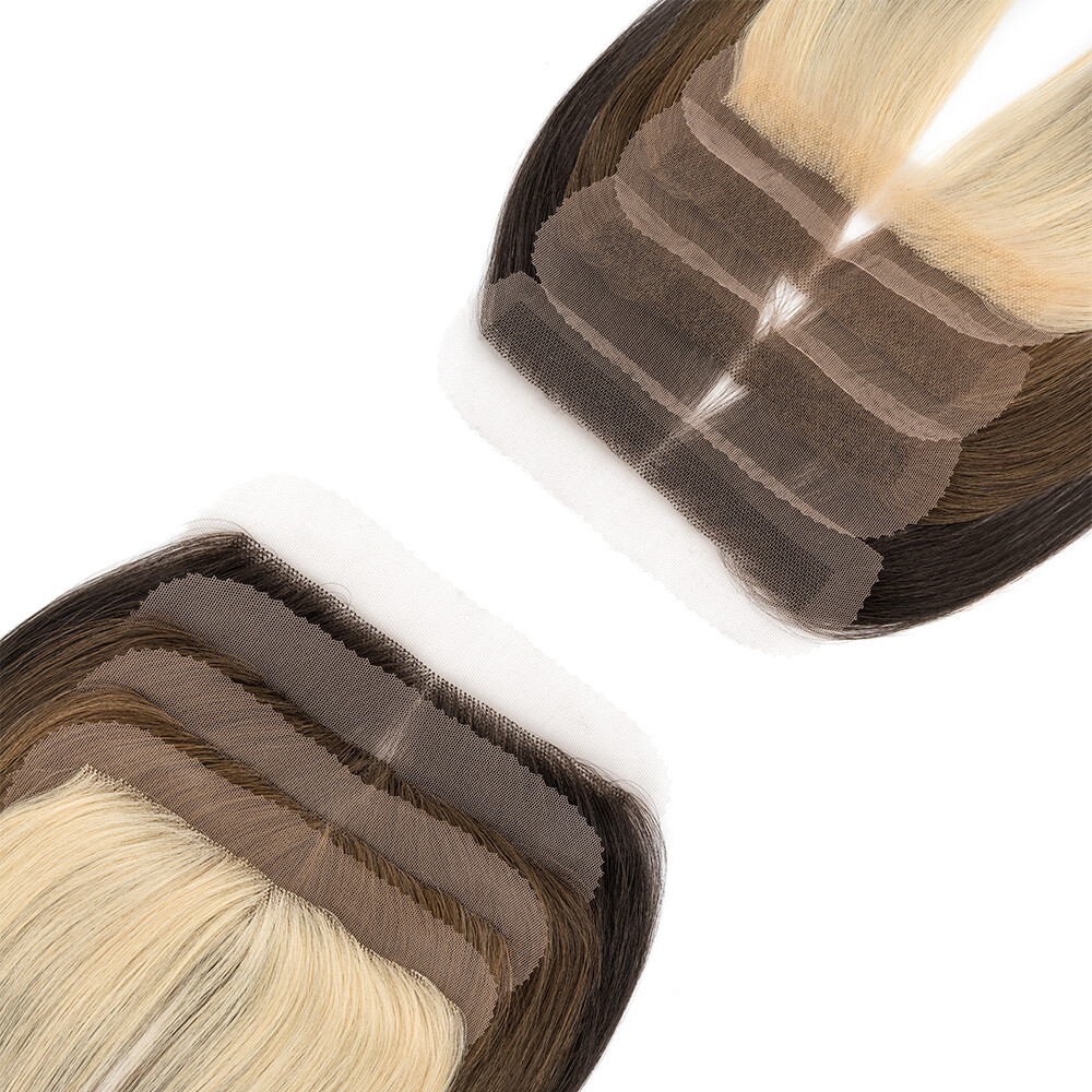 Frontal Hairpiece for Women Human Hair Extensions Thin PU Skin Lace Base Toupee