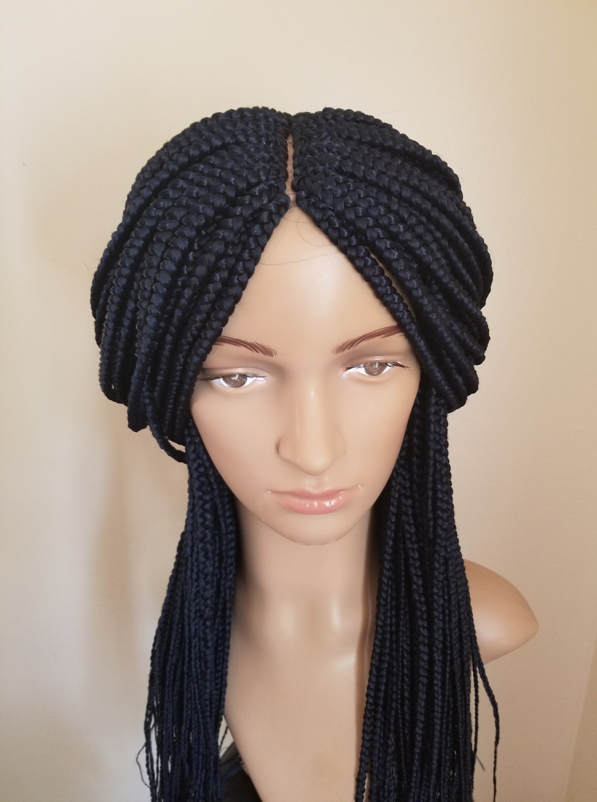 Fully Handmade 26” to 28” Micro Box Braid Wig Navy Blue