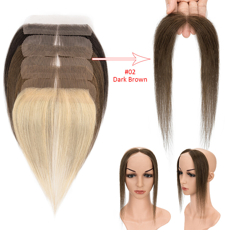 Full Lace CoverUp Receding Frontal Hairline Topper Remy Human Hair Piece Patches