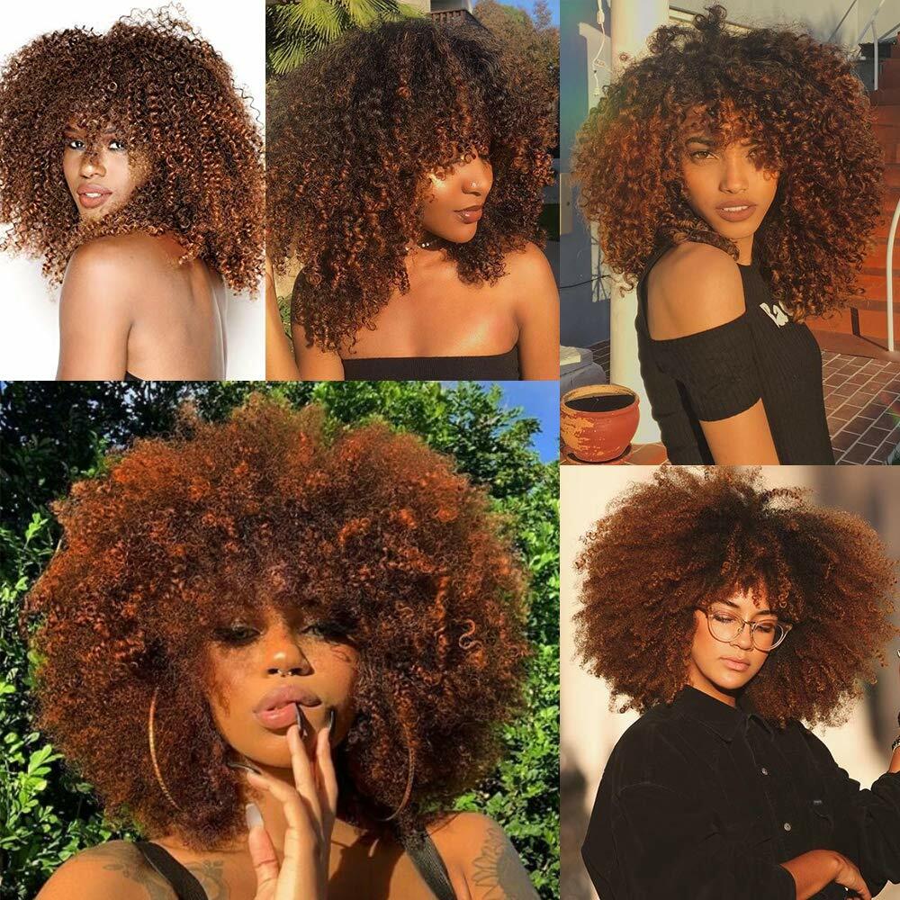 Short Blonde Brown Pink Gray Wigs Kinky Curly Wigs for Black Women Party Dating