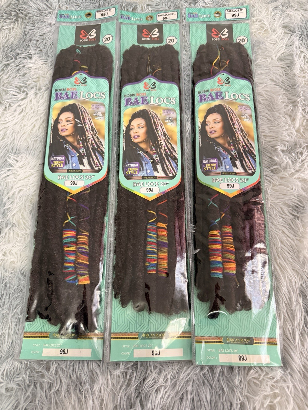Bobbi Boss Bae Locs 20” 99J Crochet Dreadlocks 3 Packs Flame Retardant