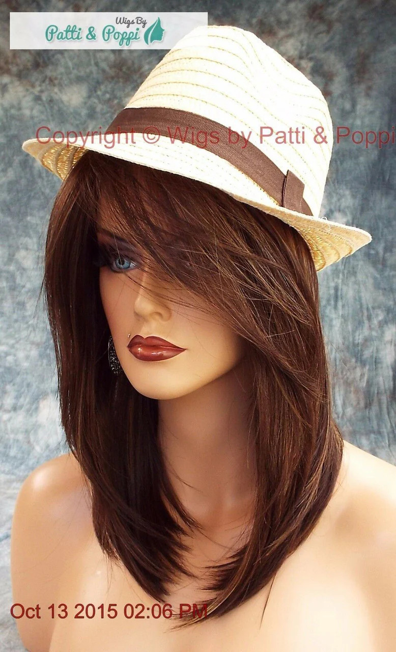 LAINE RENE OF PARIS WIG | COFFEE LATTE | SLINKY HOT MEDIUM BOB SIDE BANGS 523 -1
