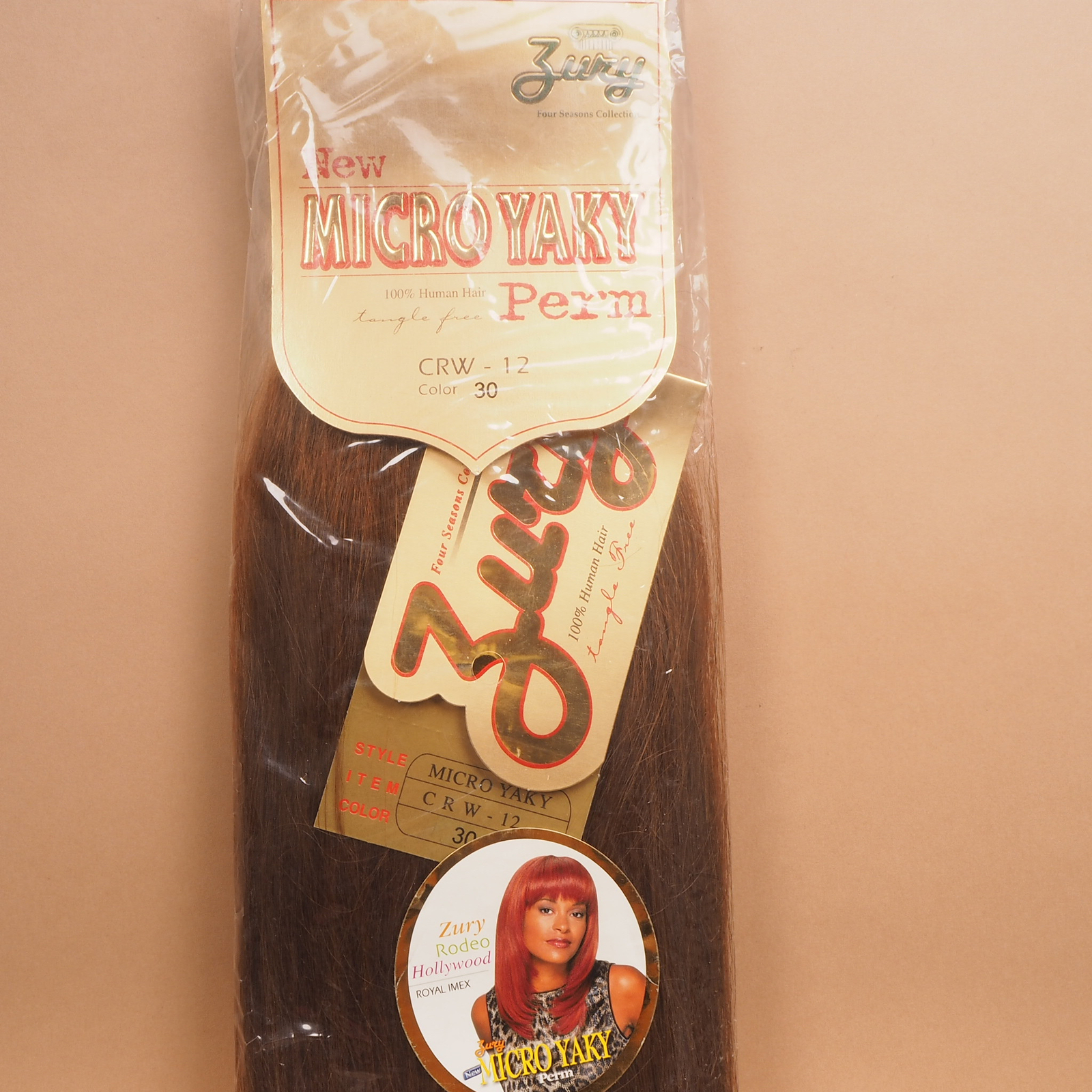Zury Micro Yaki Sew In Weave Weft Human Hair Extensions M. Auburn 30 12″ CRW-12