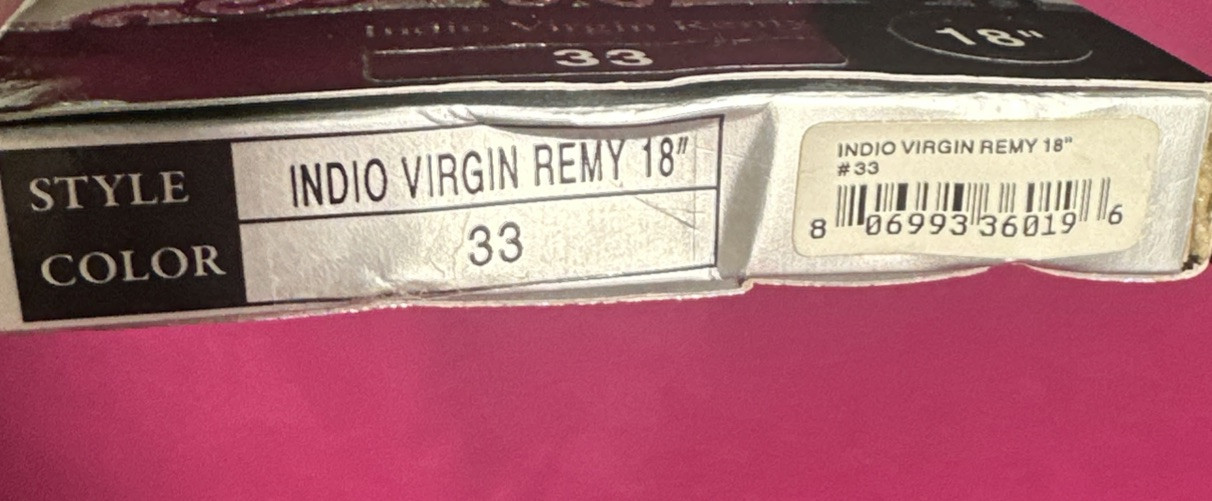 Hollywood Professional Indio Virgin Remy 18” Luxury Human Hair #33 New