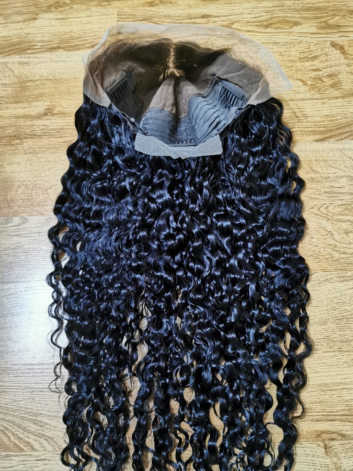 30” High Quality Natural Black Deep Wave Curly Human Hair 13X6 Front Lace Wig.