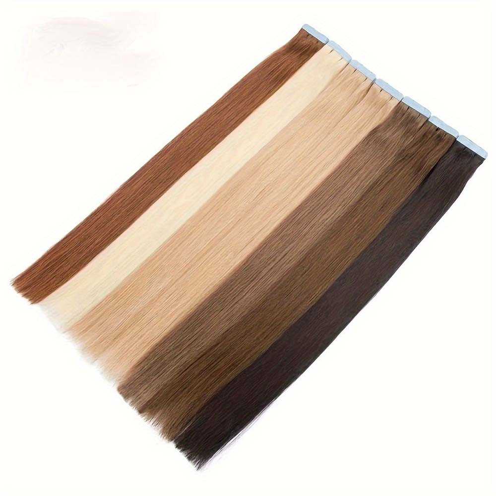 High-Quality Soft Glossy 20-Piece Tape In Hair Extensions – 100% Remy Human Hair