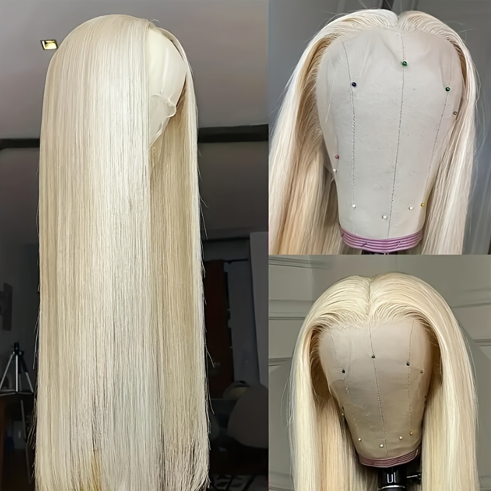 Synthetic Lace Front Wigs Pre Plucked Natural Hairline 613 Light Blonde Hair Wig