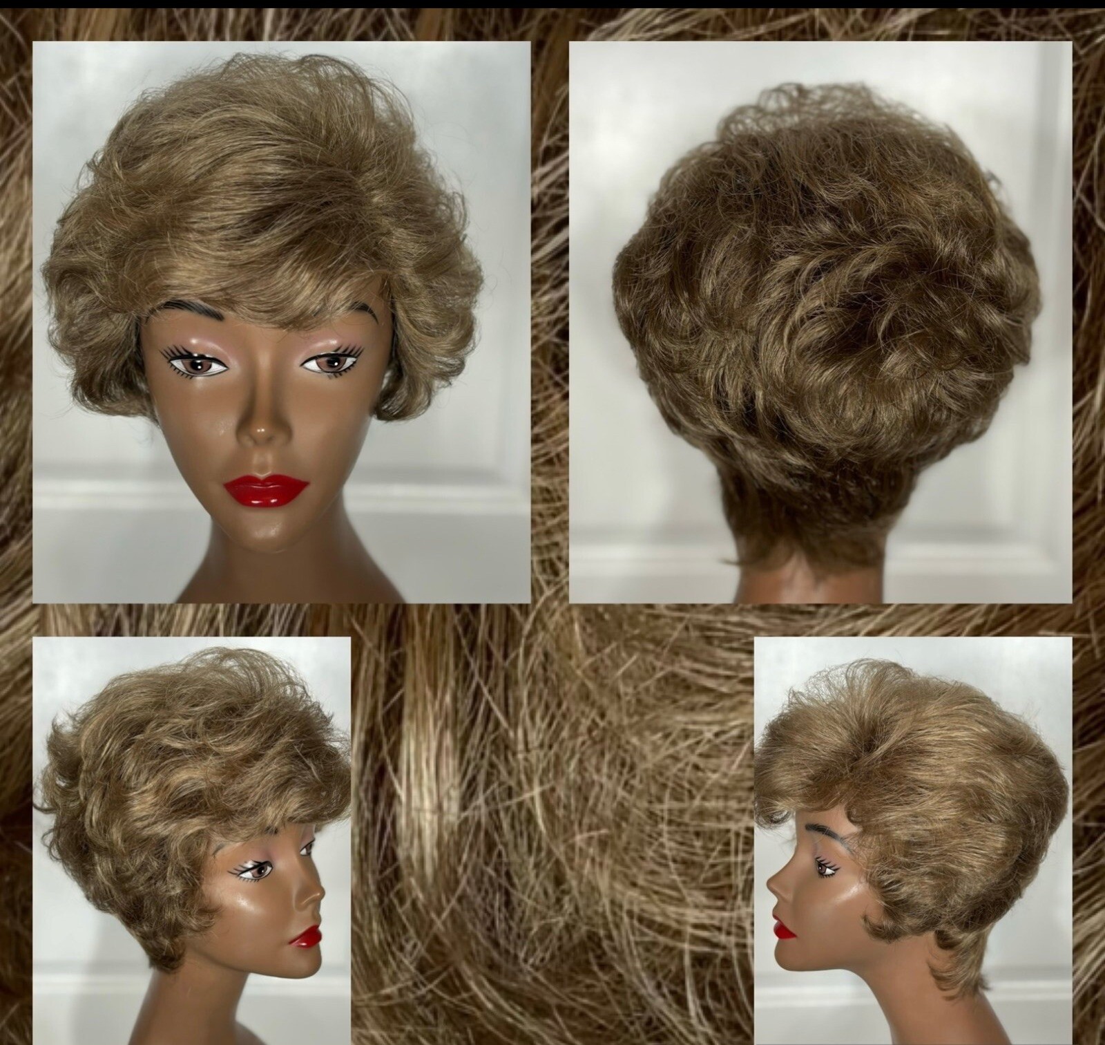 Celebration Wig Synthetic Brownish Blonde Wavy Layers SZ Average Clean GUC 10-18