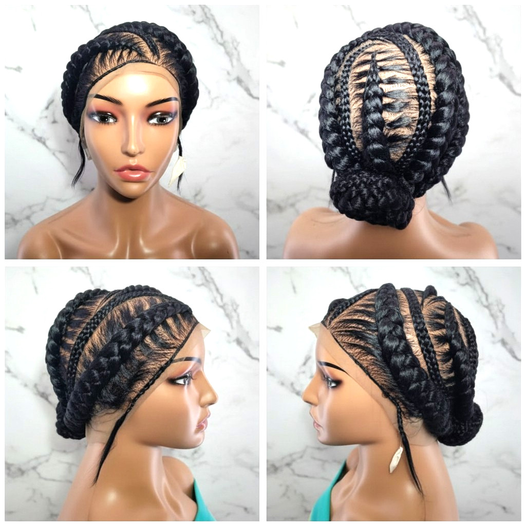 Braided Wig. Large Cornrow Braids. Full Lace with baby hair