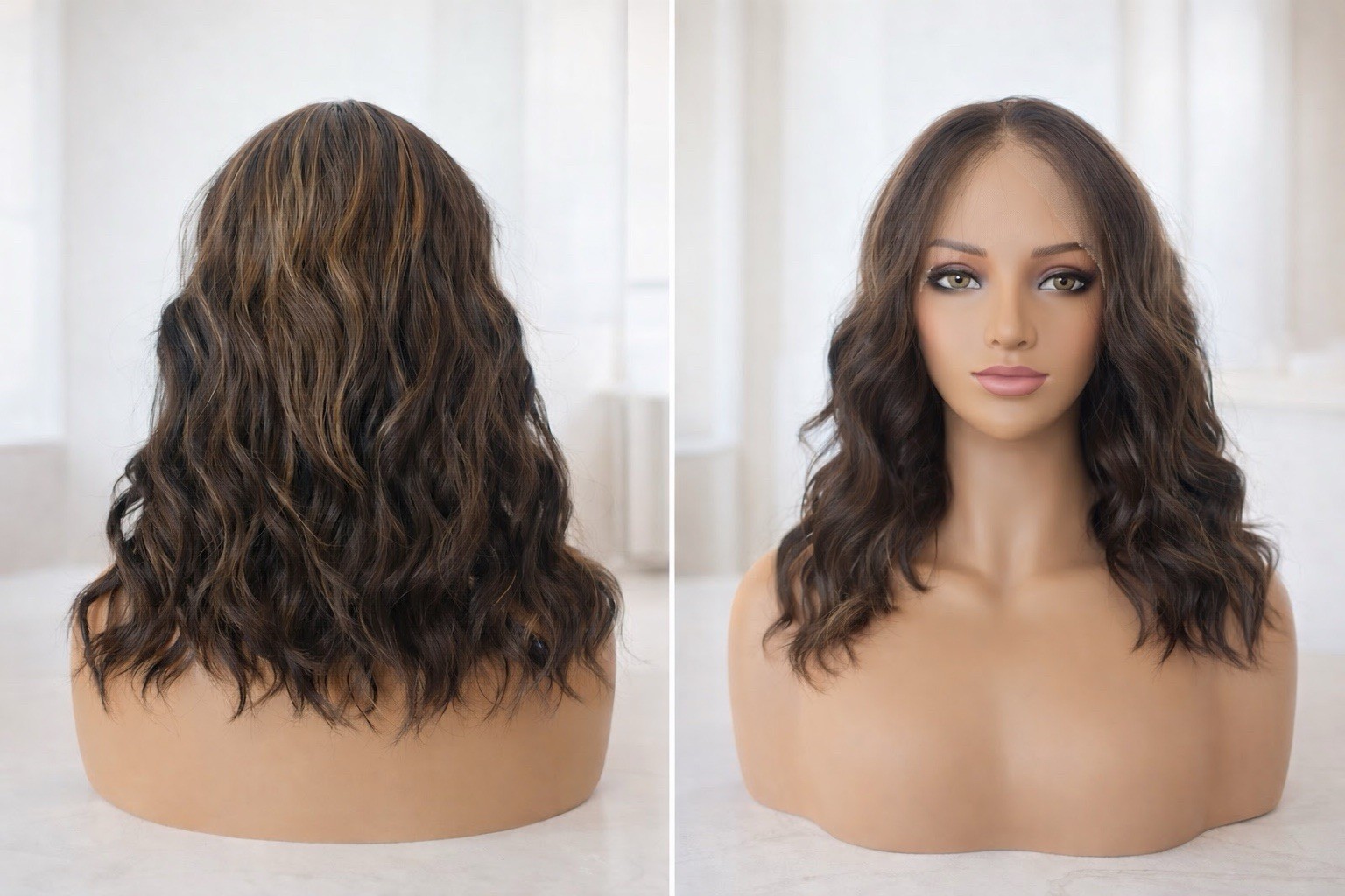 13×4 Lace Front Heat Friendly Synthetic Wig – Natural Wavy Lob Style