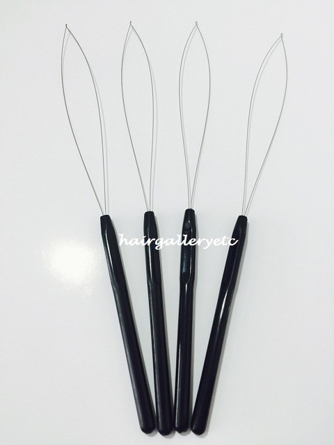 4 Loop Threader Pulling Needle for i tip hair extension loop micro hair bead USA