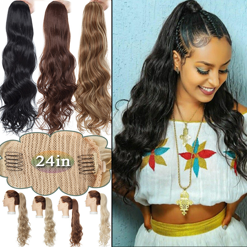 Natural As Real Thick Hair Ponytail Clip In Drawstring Pony Tail Extension Curly