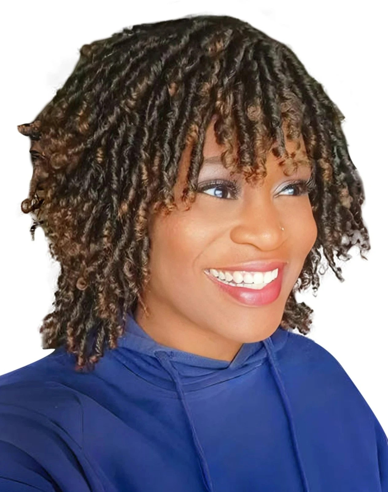QUEENTAS Dreadlock Wigs for Black Women and Men Short Curly 12 Inch,