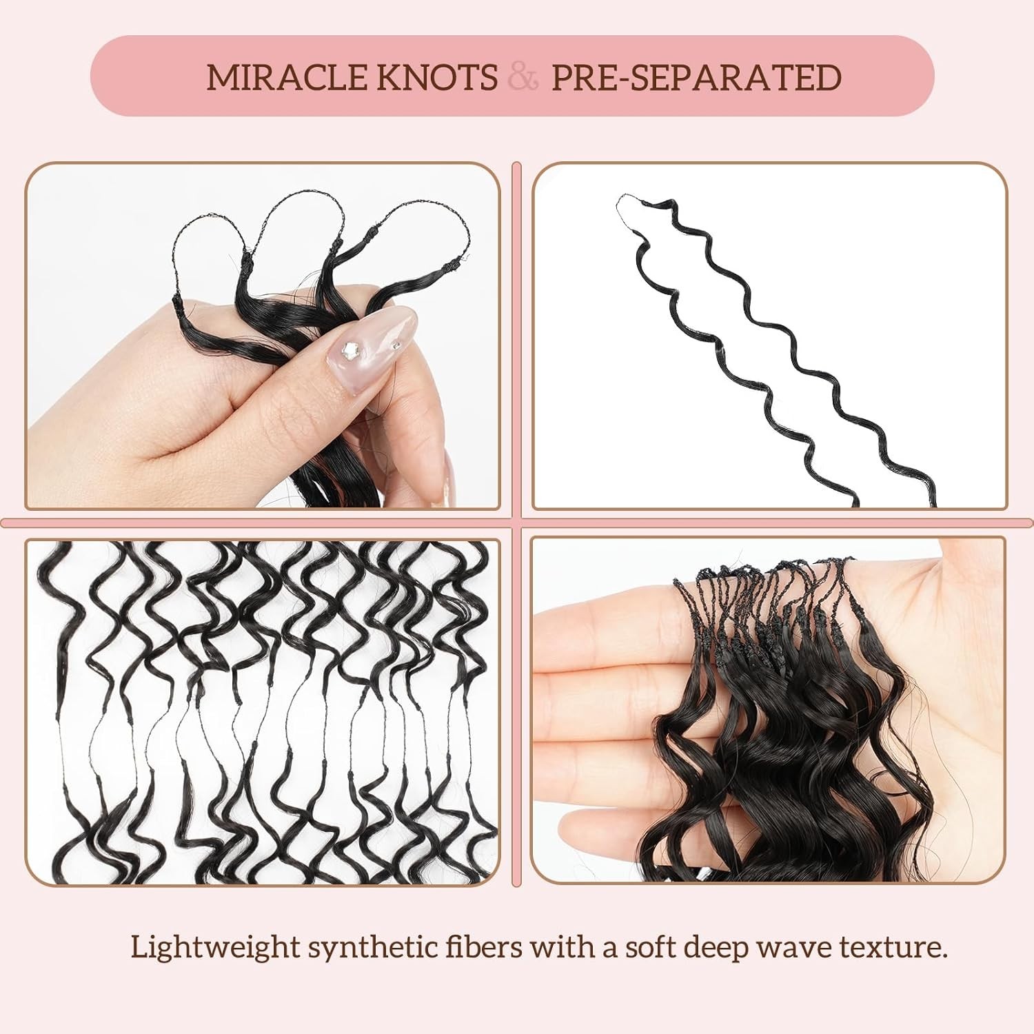 Feather Lightweight Deep Wave Crochet Hair for Black Women – 18 Inch, 50 Strands