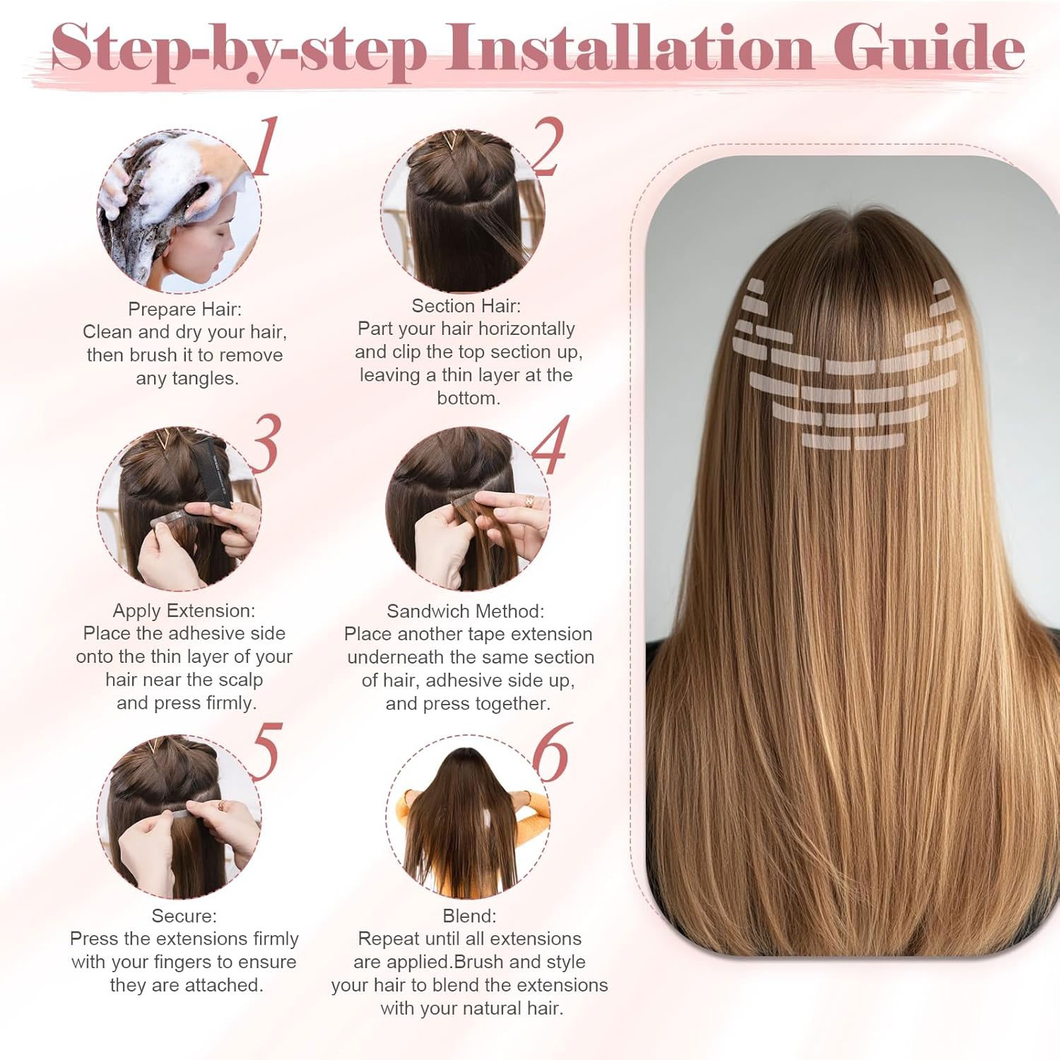 Thick 10/20pcs Tape In Remy Human Hair Extensions Skin Weft FULL HEAD BLONDE USA