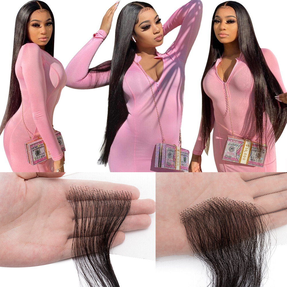 Invisible Lace Baby Hair Stripe Human Hair Baby Hair Edge Reusable Natural Black
