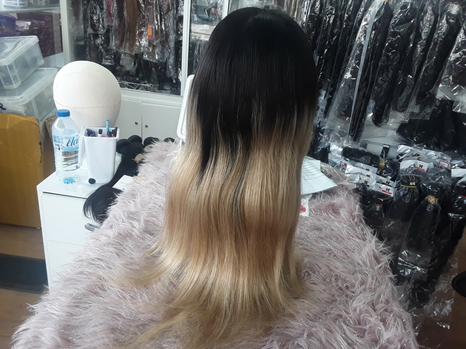 12A 18INCH BRAZILIAN GLUELESS SILK BASE TOP FULL LACE WIG STRAIGHT 1#/27# 180%