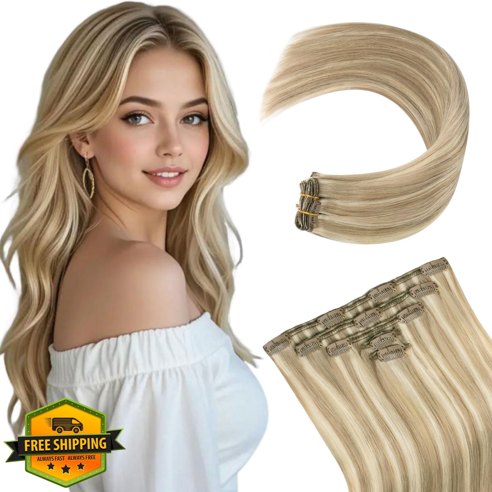 MEI YUAN LIN 16in 80g 5pc Ash Blonde Highlights Hair