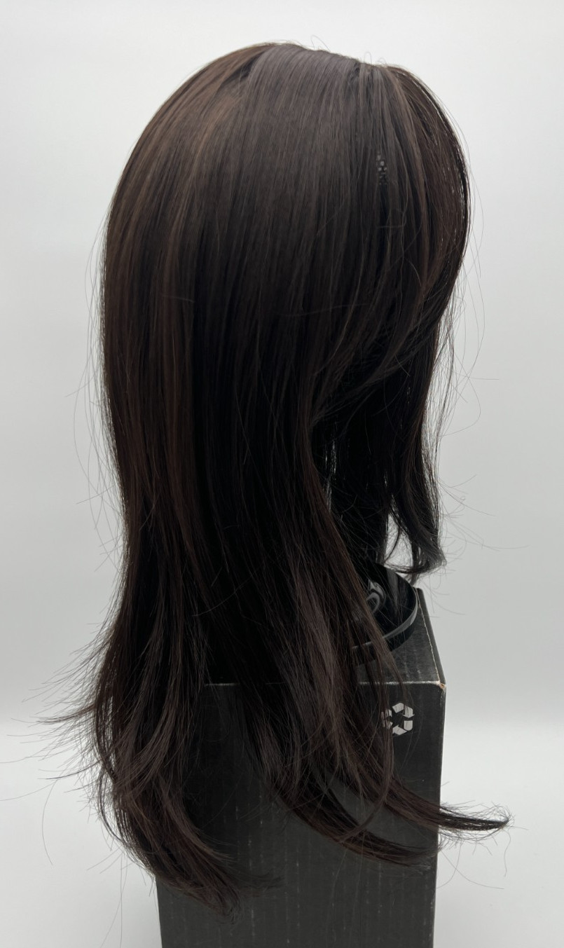 Black w/ Dark Brown Shade Long Straight 18in Women Premium Hair Topper