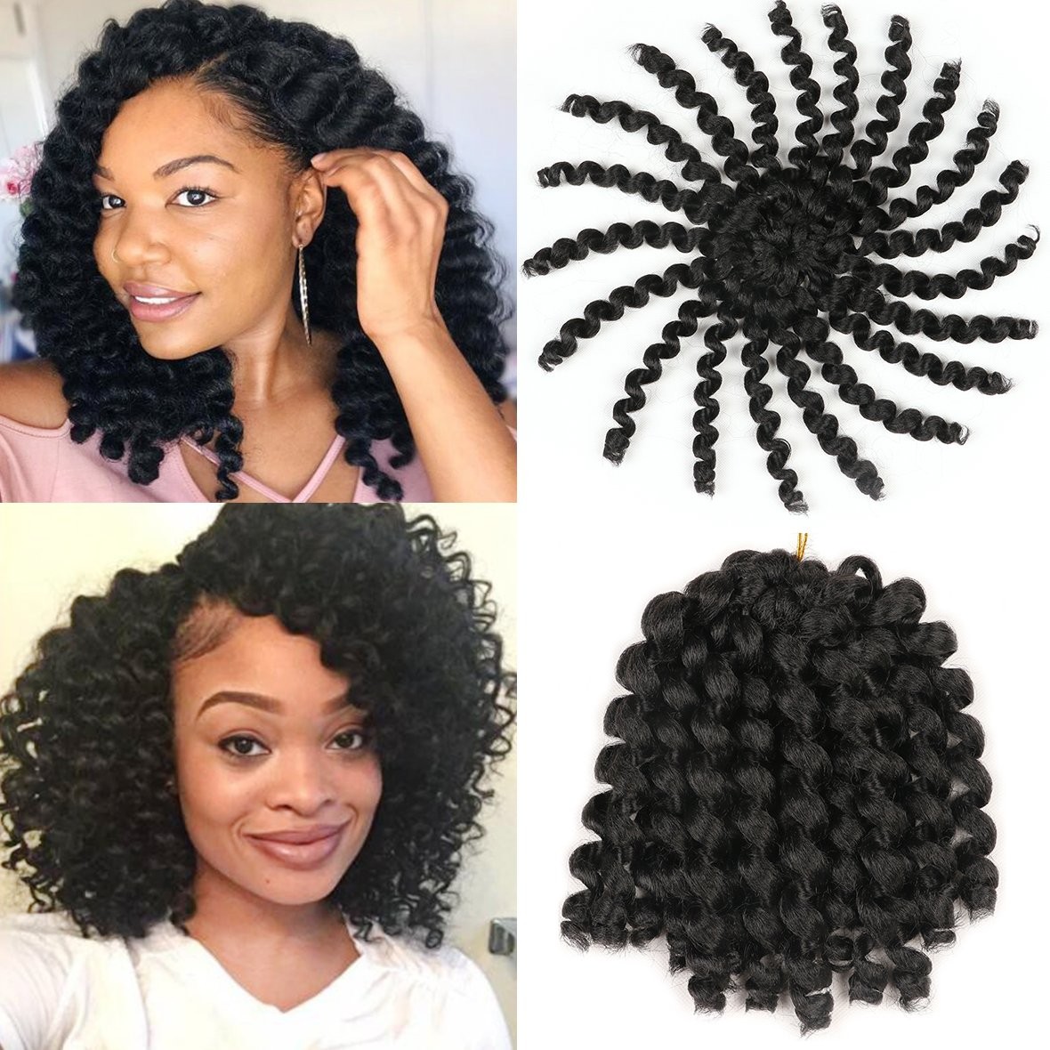 Afro Kinky Twist Crochet Braid 8 Inch 20 Strands Natural Black – Jamaican