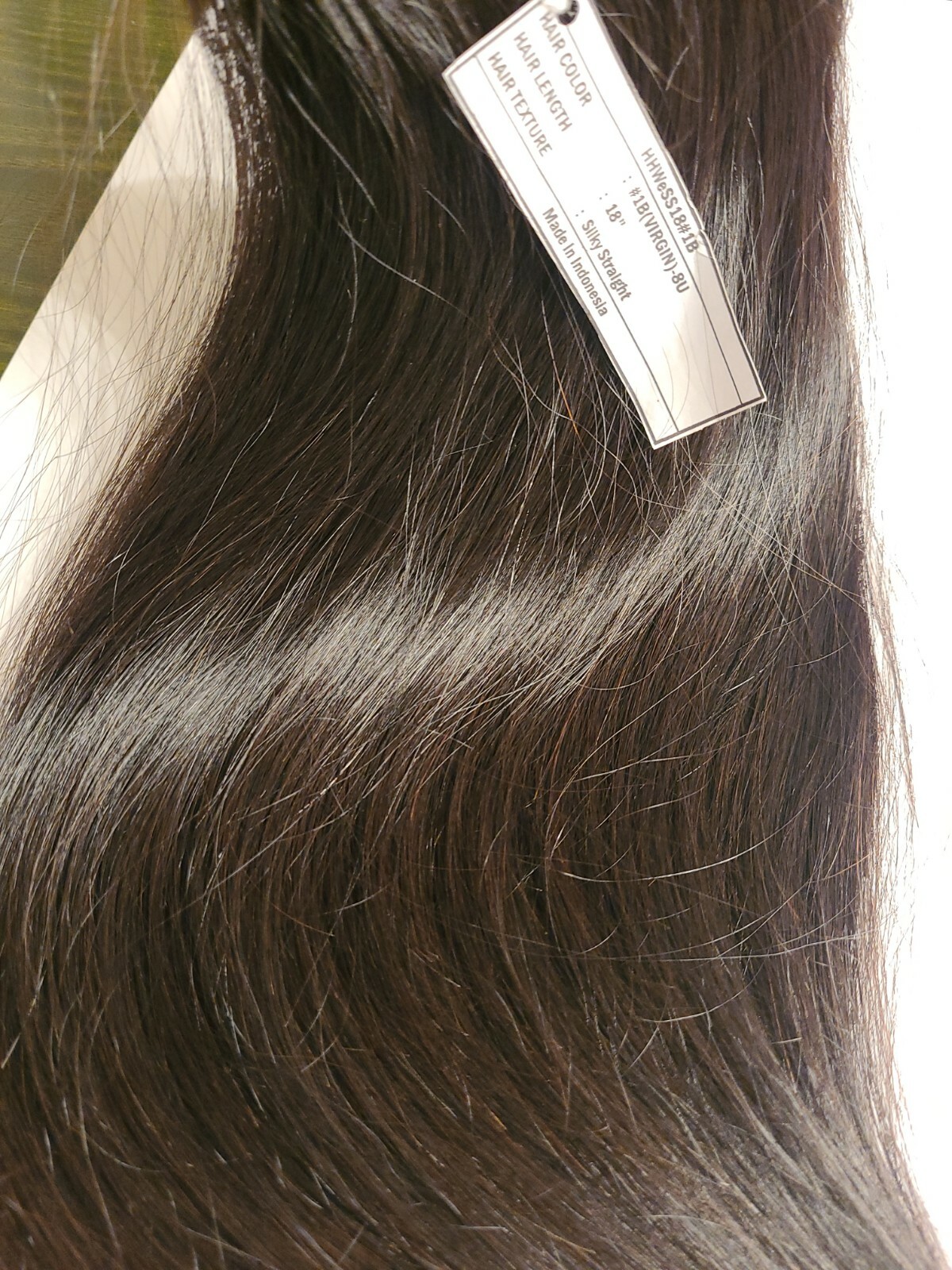 Human Hair 18″ Silky Straight #1B (VIRGIN) Hair Bundle Made In INDONESIA