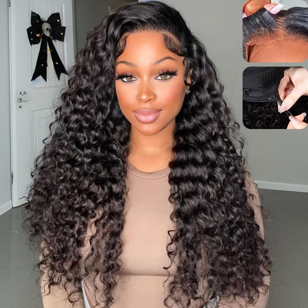 16 Inch Deep Wave Lace Front Wig – Glueless, Pre-Plucked, 210% Density, HD Lace,